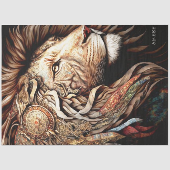 Steampunk Lion Seidenpapier (Vorderseite)