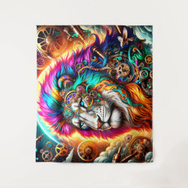 Steampunk Lion Wandteppich