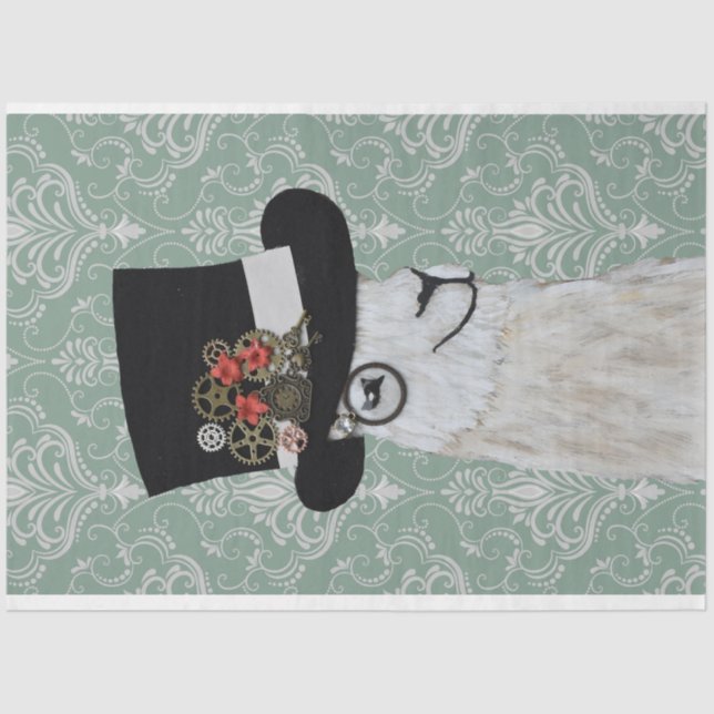 Steampunk Llama Decoupage Paper Seidenpapier (Vorderseite)