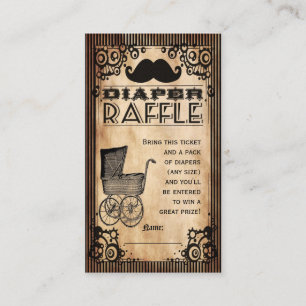 Steampunk Look Baby Boy Diaper Raffle Ticket Begleitkarte