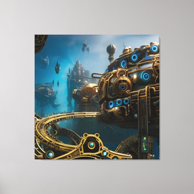 Steampunk Lost City of Atlantis Leinwanddruck (Vorderseite)