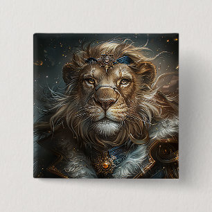 Steampunk-Löwe Button