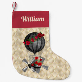 Steampunk-Luftschiff mit Rote Rosen Weihnachten Kleiner Weihnachtsstrumpf