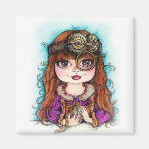 STEAMPUNK Mädchen-Magnet Magnet