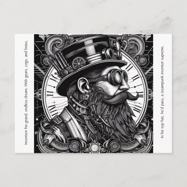 Steampunk Man Postkarte (Vorderseite)