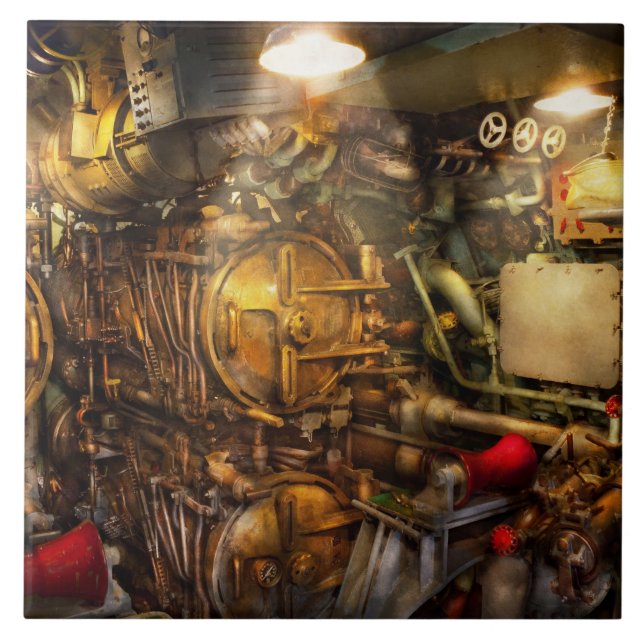 Steampunk - Marine - Der Torpedoraum Fliese (Vorderseite)