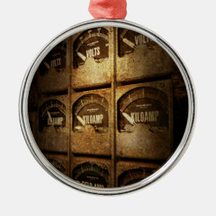 Steampunk - Marine - Elektrisch - Stromnetz Silbernes Ornament