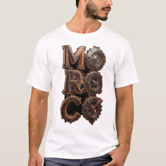 Steampunk Maroc Typographie Industrielle T-Shirt