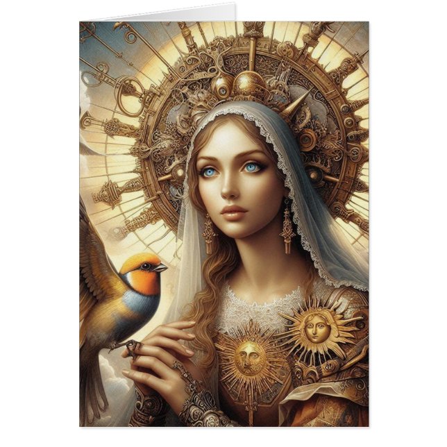 Steampunk Mary et un oiseau (Devant)