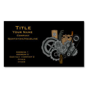 Steampunk Maschinerie (farbenreich) Magnetische Visitenkarte
