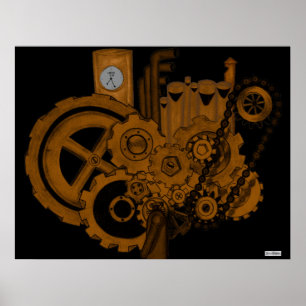 Steampunk Maschinerie (Kupfer) Poster