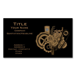 Steampunk Maschinerie (messingartig) Magnetische Visitenkarte