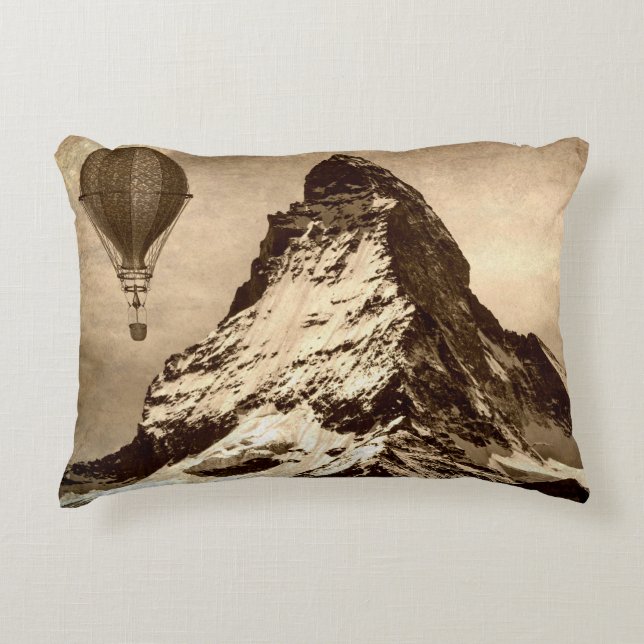 Steampunk Matterhorn Dekokissen (Vorderseite)