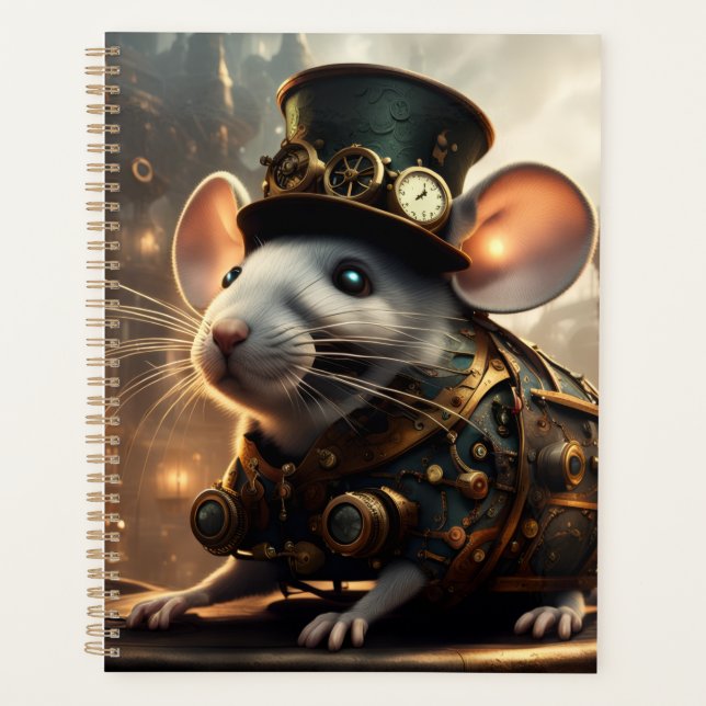 Steampunk-Maus und -Vogel Planer (Vorderseite)