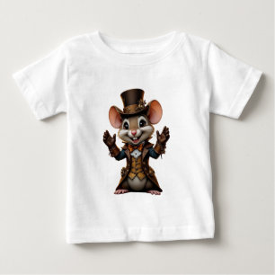 Steampunk-Mauscharm - Niedliches Uhrwerktophat T-S Baby T-shirt