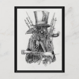 Steampunk Mecha Crow Postkarte