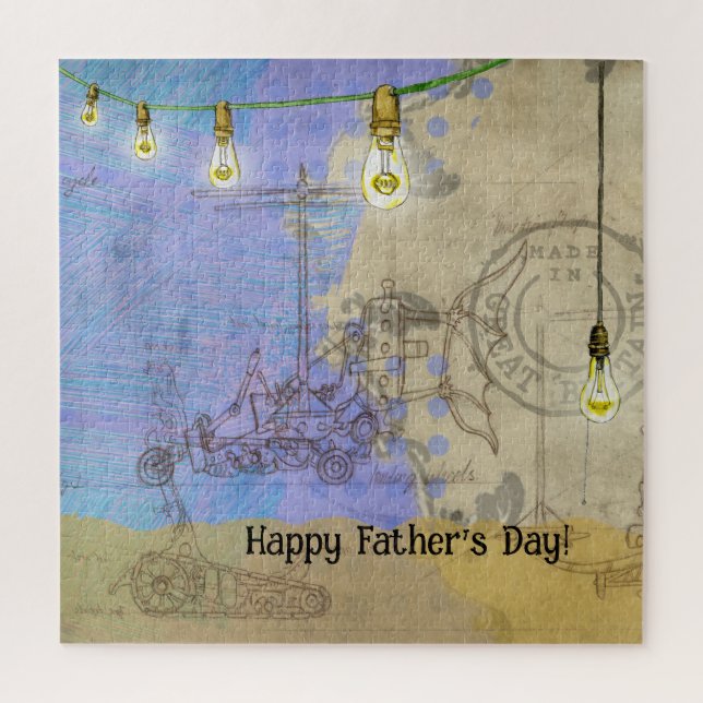 Steampunk Mechanical Edison Light Bulb Architect (Vertikal)