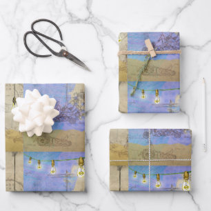 Steampunk Mechanical Edison Light Bulb Architect Geschenkpapier Set