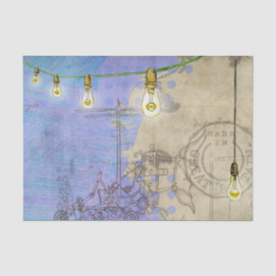 Steampunk Mechanical Edison Light Bulb Architect Seidenpapier