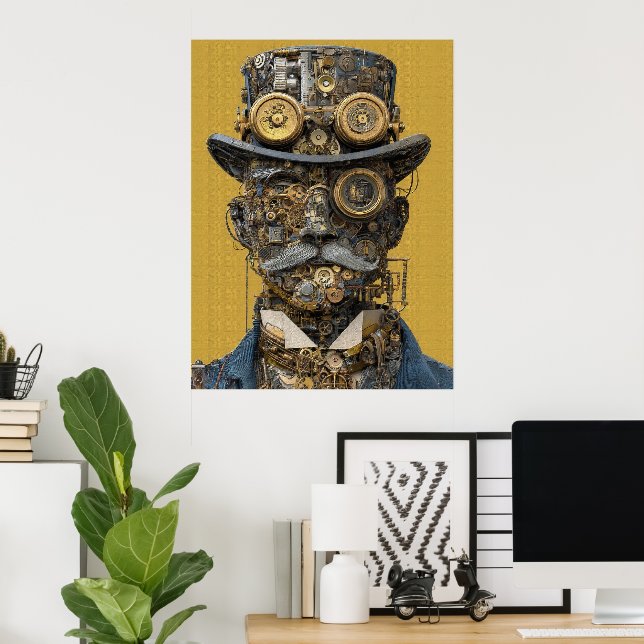 Steampunk Mechanical Gentleman Poster (Heimbüro)