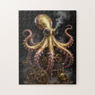 Steampunk Mechanical Octopus on Gears Art