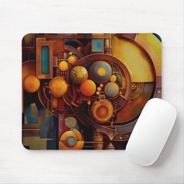 Steampunk Mechanical Orb Composition Mousepad (Mit Mouse)