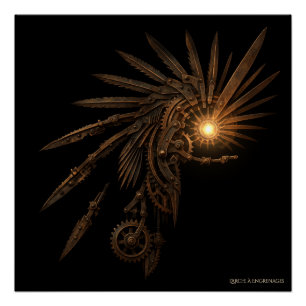 Steampunk Mechanical Wings - Poster
