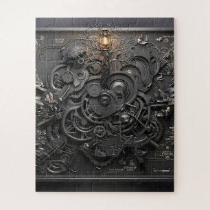 Steampunk-Mechanik-Karte-Puzzle