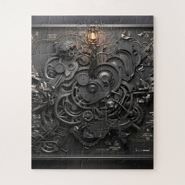 Steampunk-Mechanik-Karte-Puzzle (Vertikal)