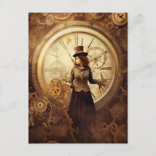 Steampunk Mechanisch Vintage Industriell Cyberpunk Postkarte