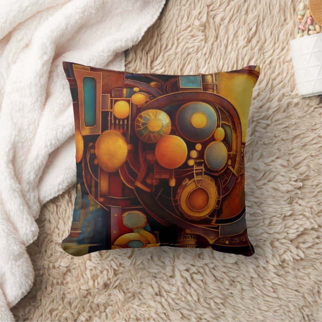 Steampunk-Mechanische-Orb-Komposition Kissen (Decke)