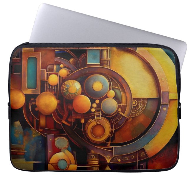 Steampunk-Mechanische-Orb-Komposition Laptopschutzhülle (Vorderseite)