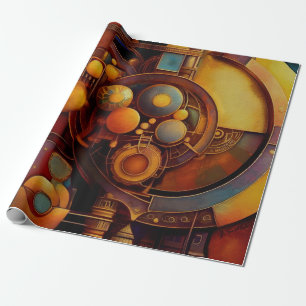 Steampunk mechanische Orbkonstruktion Geschenkpapier