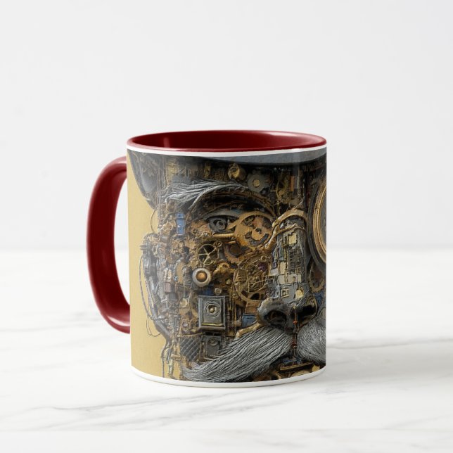 Steampunk-Mechanischer Gentleman Tasse (Vorderseite Links)