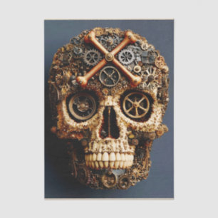 Steampunk Mechanischer Gotischer Totenkopf FF8L De Seidenpapier