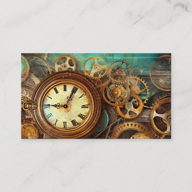 Steampunk Mechanischer Vintager Industriekatalysat Visitenkarte (Vorderseite)