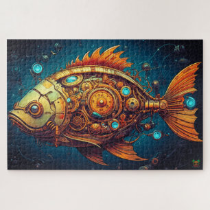 🐙 Steampunk Mechanisches Fischpuzzle 🐟