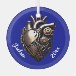 Steampunk Mechanisches Herz Ornament Aus Glas