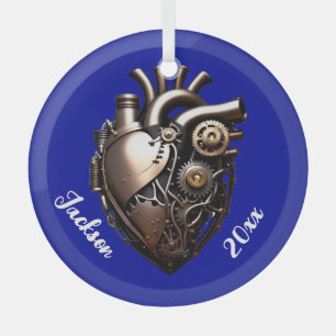 Steampunk Mechanisches Herz Ornament Aus Glas