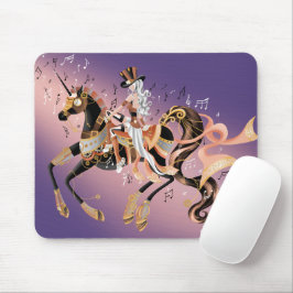 Steampunk Mechanisches Pferd & Lady lila Mousepad