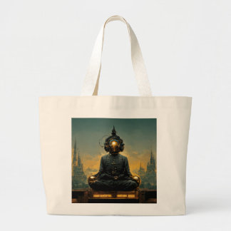 Steampunk Meditation Buddha Jumbo Stoffbeutel