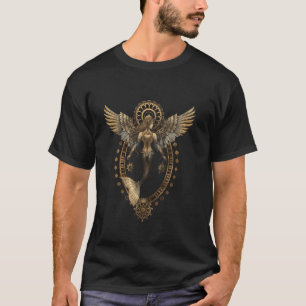Steampunk-Meerengel mit Flügeln, Uhrwerken und T-Shirt
