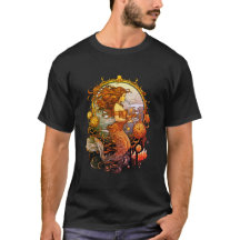 Steampunk-Meerjungfrau-Bild auf einem schwarzen SS