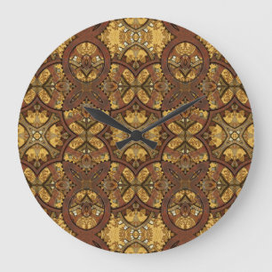 Steampunk Messingzähne und Gänge Große Wanduhr
