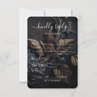 Steampunk-Metall-Schmetterling-Hochzeit RSVP Karte