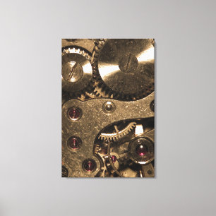 Steampunk-Metalluhr-Getriebe Leinwanddruck