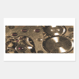 Steampunk-Metalluhr-Getriebe Rechteckiger Aufkleber