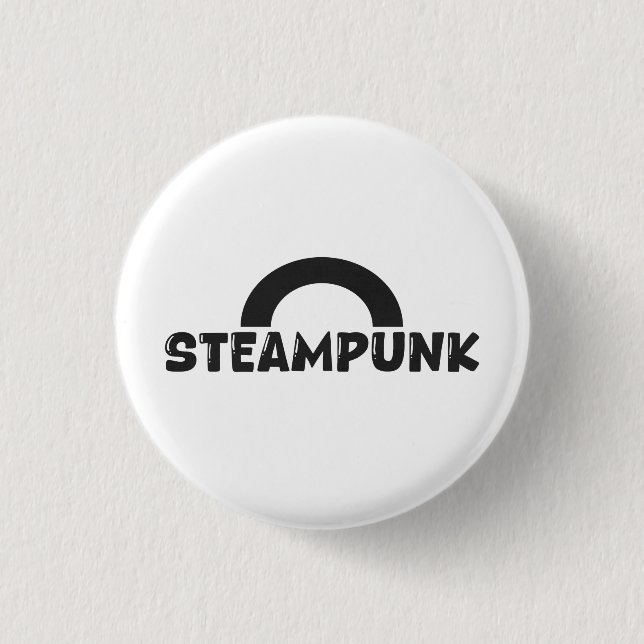 Steampunk Minimalist Design Knopf Button (Vorderseite)
