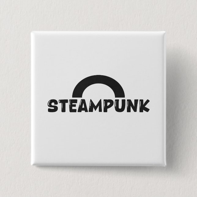 Steampunk Minimalist Design Knopf Button (Vorderseite)