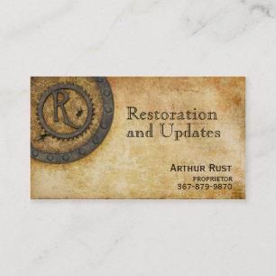 Steampunk Monogramm Antiquität R Visitenkarte